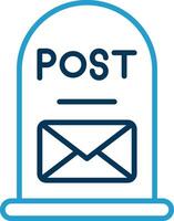 Post It Line Blue Two Color Icon vector