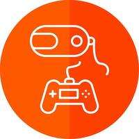 Vr Game Line Yellow White Icon vector