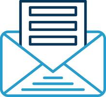 Letter Line Blue Two Color Icon vector