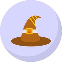 Witch Hat Flat Bubble Icon vector