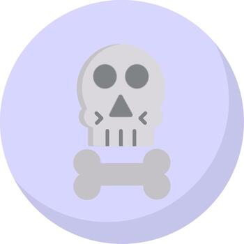 Skull Flat Bubble Icon vector