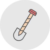 Shovel Line Filled Light Icon vector