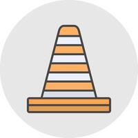 Traffic Cone Line Filled Light Icon vector