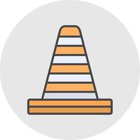 Traffic Cone Line Filled Light Icon vector