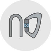Carabiner Line Filled Light Icon vector