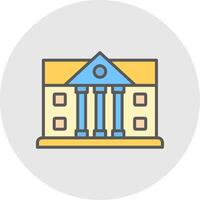 Bank Line Filled Light Icon vector