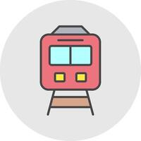 Train Line Filled Light Icon vector