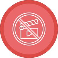 Empty Battery Line Multi Circle Icon vector
