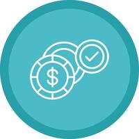 Dollar Line Multi Circle Icon vector