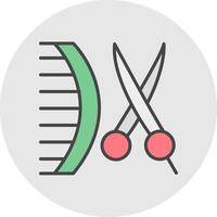 barbería línea lleno ligero icono vector