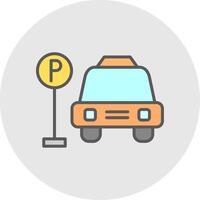 Parking Area Line Filled Light Icon vector