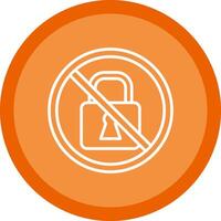 Prohibited Sign Line Multi Circle Icon vector