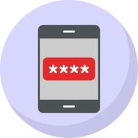 Password Flat Bubble Icon vector