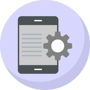 aplicación desarrollo plano burbuja icono vector