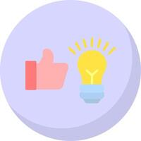 Idea Bulb Flat Bubble Icon vector