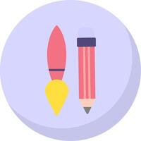 Writing Tool Flat Bubble Icon vector