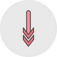 Down Line Filled Light Icon vector