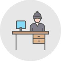 Office Line Filled Light Icon vector