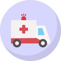 ambulancia plano burbuja icono vector