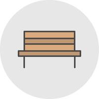 Bench Line Filled Light Icon vector