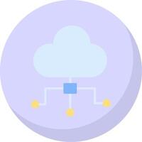 Cloud Computing Flat Bubble Icon vector