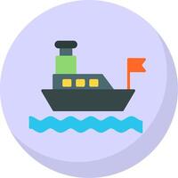 Ferry Flat Bubble Icon vector