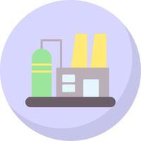 Oil Refininery Flat Bubble Icon vector