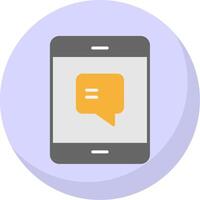 Text Message Flat Bubble Icon vector