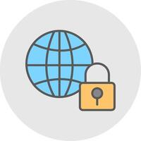 Internet Security Line Filled Light Icon vector