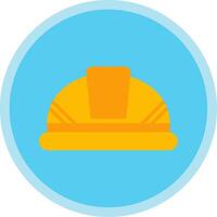 Construction Helmet Flat Multi Circle Icon vector