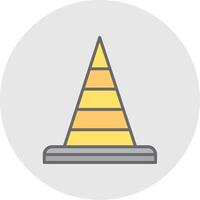 Traffic Cone Line Filled Light Icon vector