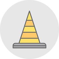 Traffic Cone Line Filled Light Icon vector