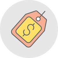 Price Tag Line Filled Light Icon vector