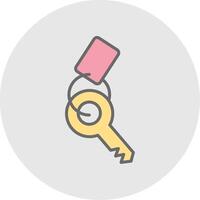 Keychain Line Filled Light Icon vector