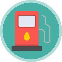 Fuel Station Flat Multi Circle Icon vector