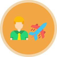 Air Engineer Flat Multi Circle Icon vector