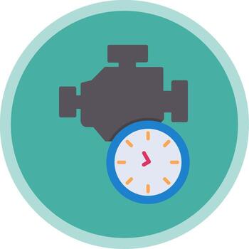 hora motor plano multi circulo icono vector