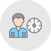 Working Hours Line Filled Light Icon vector