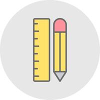 Ruler Line Filled Light Icon vector