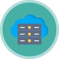 Cloud Server Flat Multi Circle Icon vector