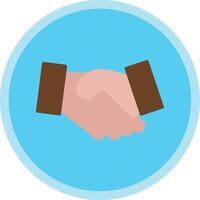 Hand Shake Flat Multi Circle Icon vector