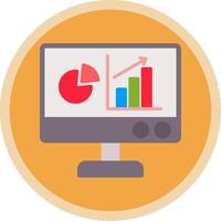 Business Data Flat Multi Circle Icon vector