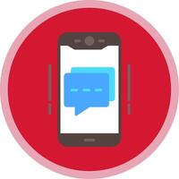 Mobile Chat Flat Multi Circle Icon vector