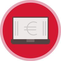 Euro Laptop Flat Multi Circle Icon vector