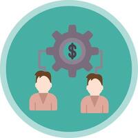 Money Team Connect Flat Multi Circle Icon vector