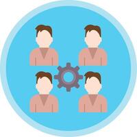 Pro Group Team Flat Multi Circle Icon vector