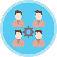 Pro grupo equipo plano multi circulo icono vector