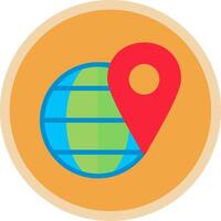 Global Location Flat Multi Circle Icon vector