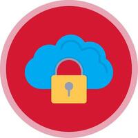 Cloud Security Flat Multi Circle Icon vector