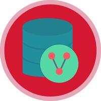 Database Sharing Flat Multi Circle Icon vector
